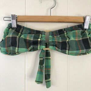 GapBody Green Plaid Bandeau (no padding)